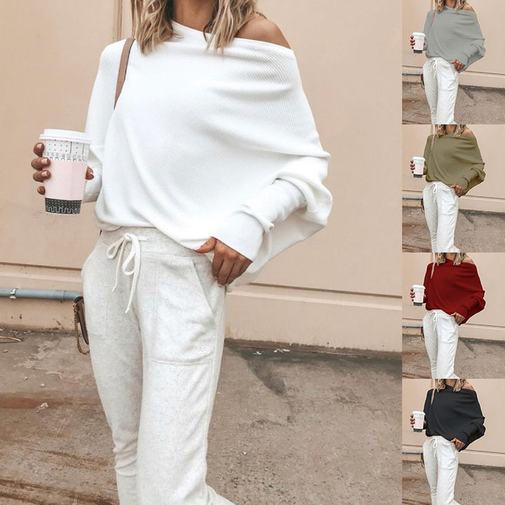 Sweatshirt oversized pour femmes avec encolure asymétrique et coupe décontractée Chic & Stil