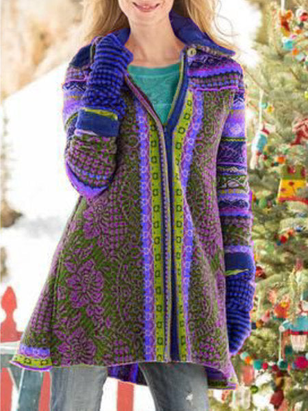 Women's Casual Coat with Elaborate Pattern and Tailored Fit Lune London