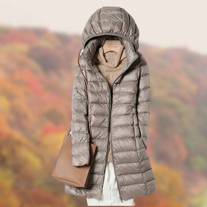 Lune London Down Jacket | Ultra-lightweight transition coat for women with hood