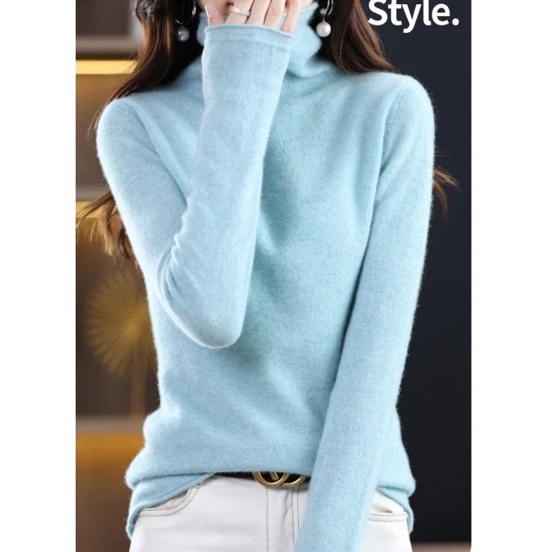 Lune London | Luxe Cashmere Pullover Women Soft Roll Neck Sweater Warm & Stylish