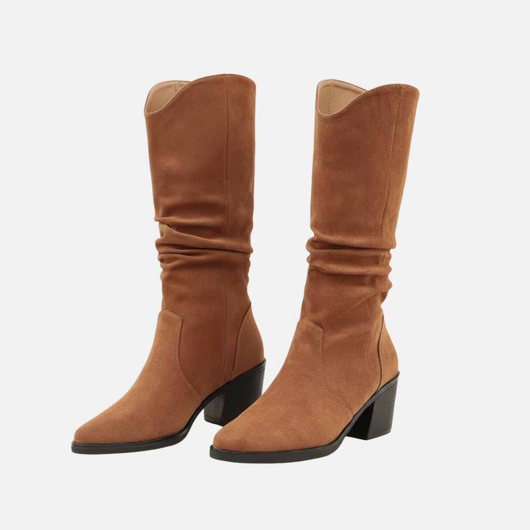 Lune London | Boots - Suede-like textile - Mid-calf - Slouchy shaft - Pointed toes