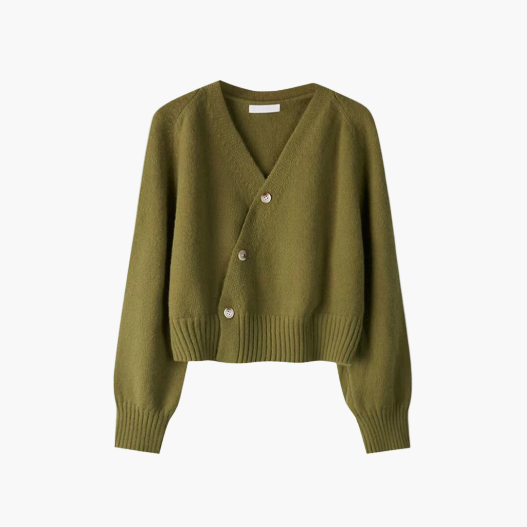 Lune London | V-neck Waistcoat with Diagonal Buttonhole - Modern Cardigan for Everyday and Office