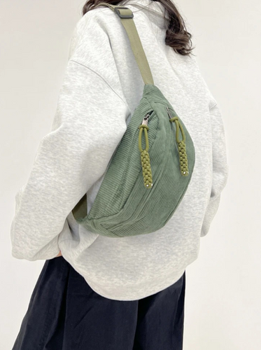 Lune London | Corduroy Hip Bag Hip Pouch Green Shoulder Bag