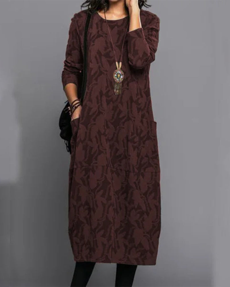 Lune London - Long sleeve dress with pockets and print