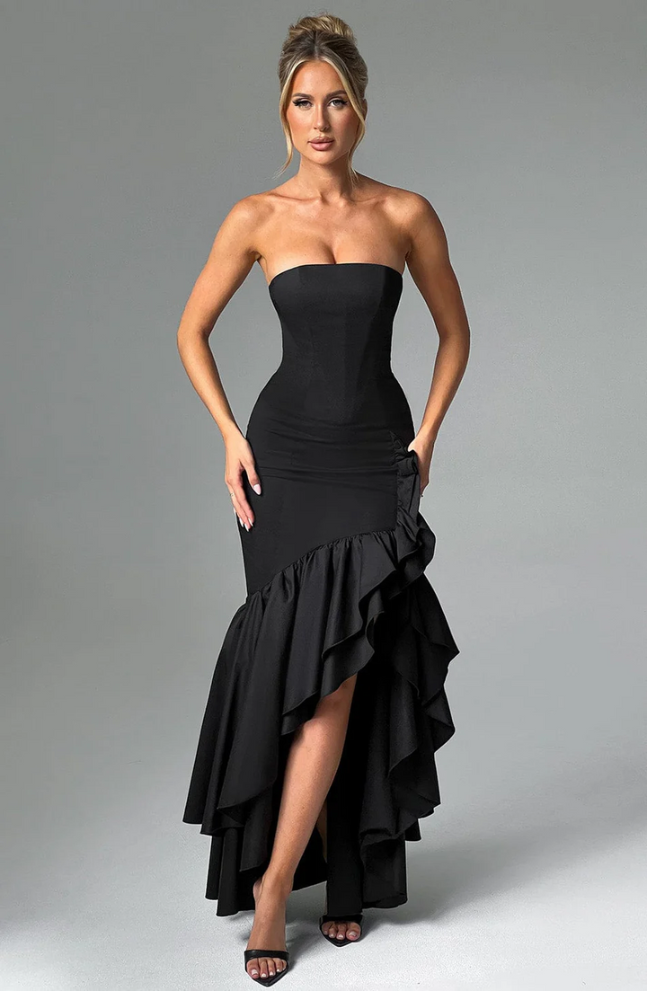 Lune London | Ruffles High Slit Dress
