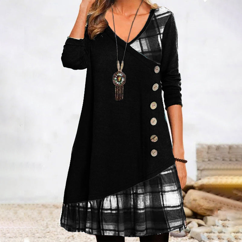Lune London | Long-Sleeved Checked Dress