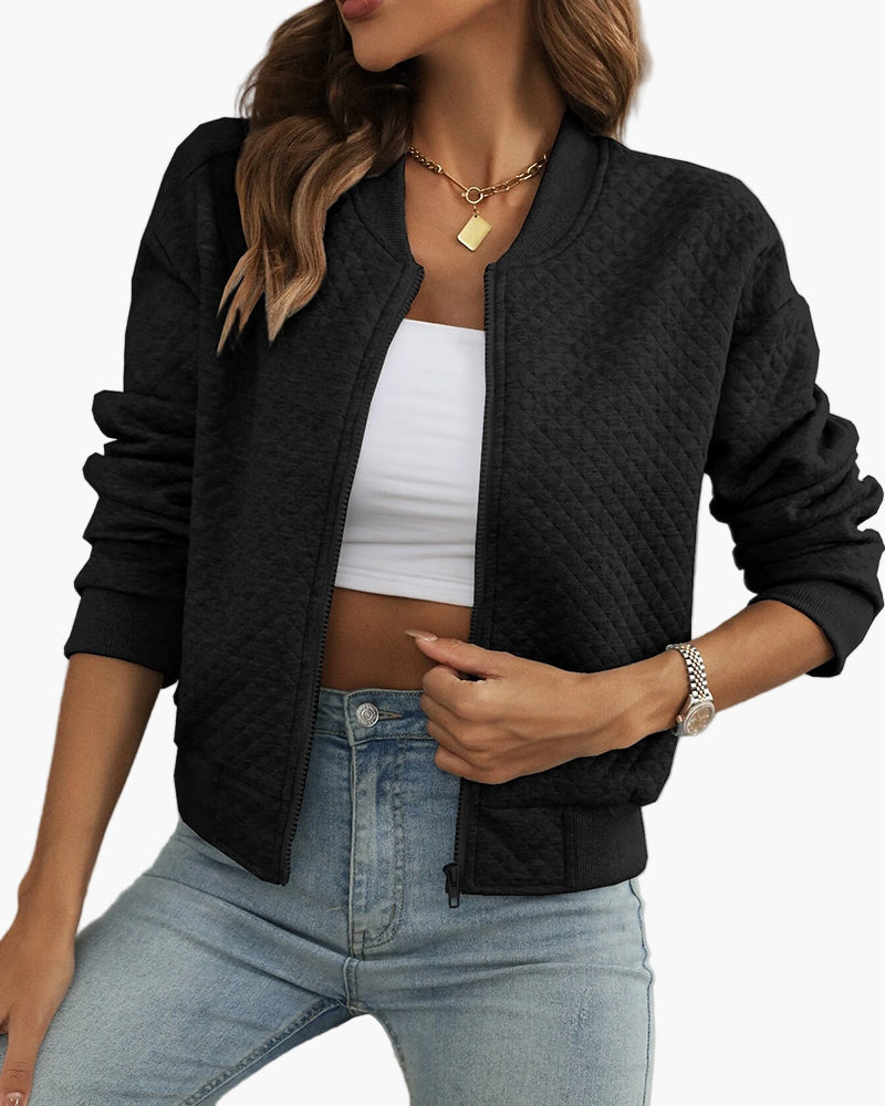 Lune London | Modern quilted bomber jacket casual transition jacket