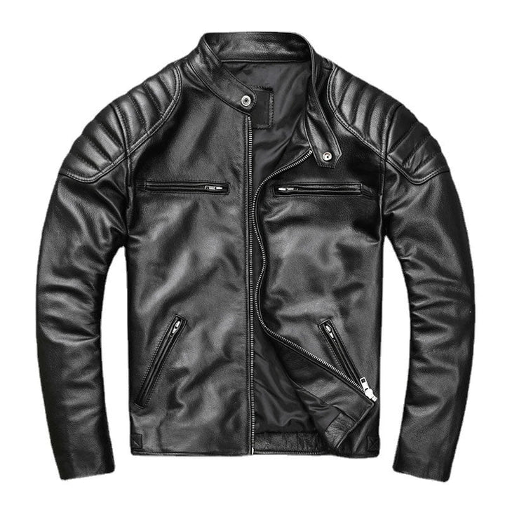 Veste de Motard Classique en Cuir de Vache - ChicUndStil