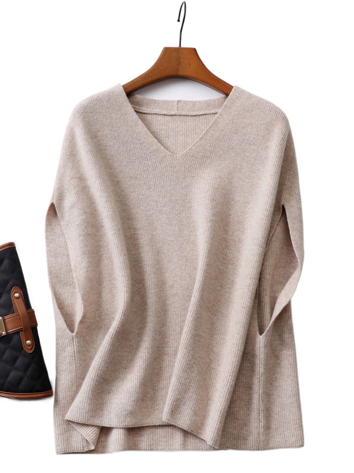 Lune London | Women's Casual V-Neck Knit Vest Solid Color Layer