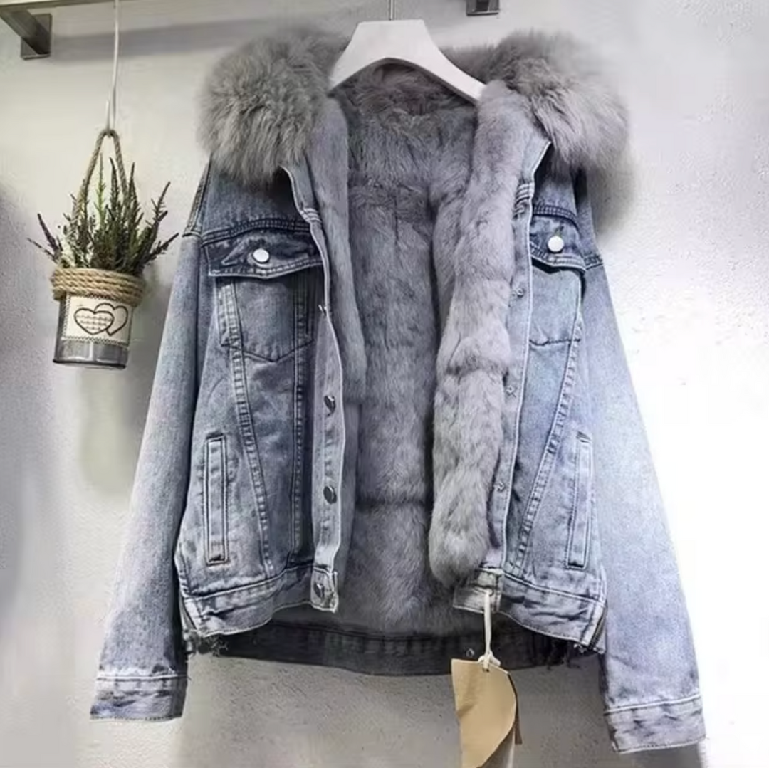 Lune London | Denim jacket, jacket made of foam cotton fabric