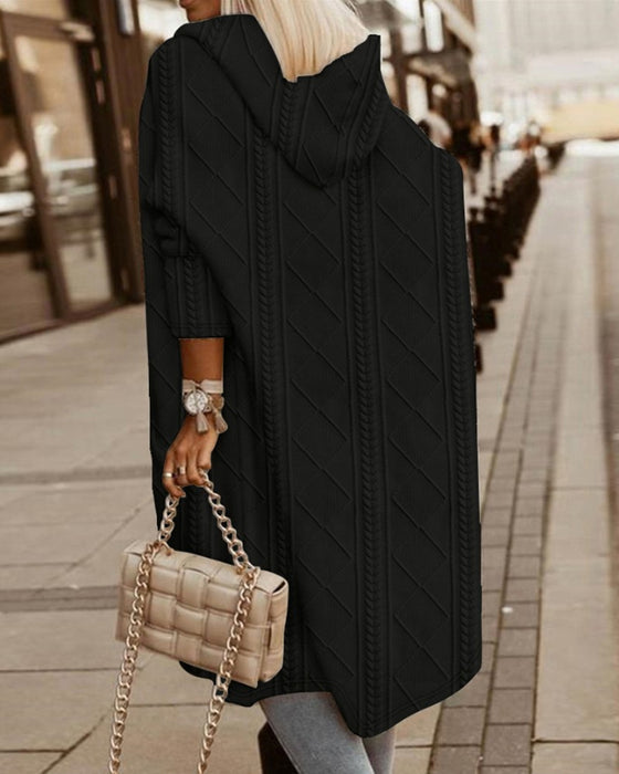 Lune London | Long textured hooded cape