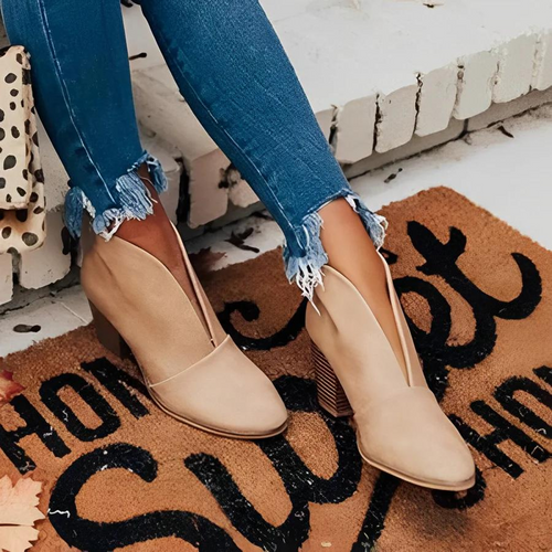 Lune London | Women's High Heel Ankle Boots, V-Shape Opening, Slippers, Chic and Elegant