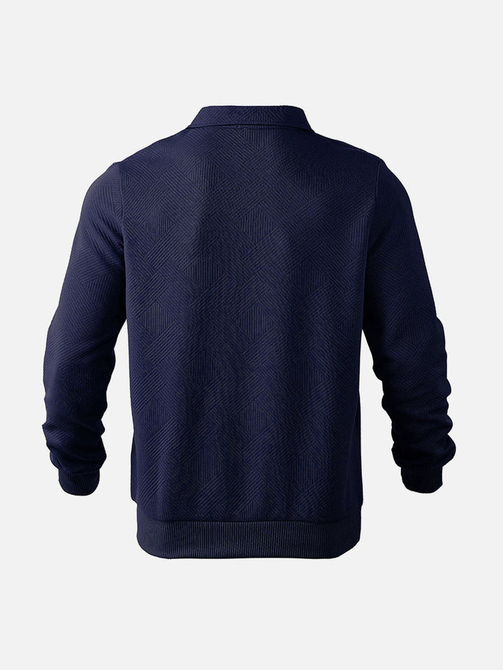 Lune London | Half zip sweater with textured pattern - Smart-casual style for everyday and office