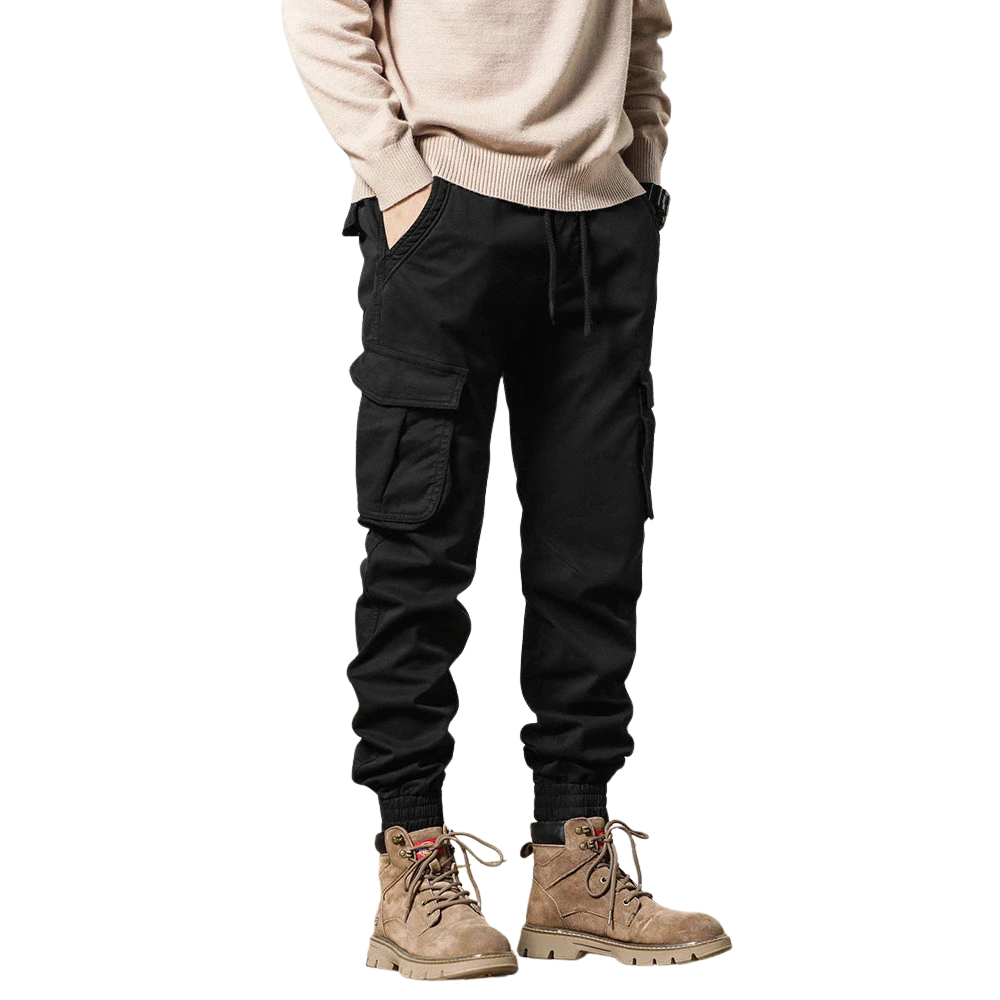 Lune London | Men's winter cargo pants with fleece lining - Slim fit and elastic waistband