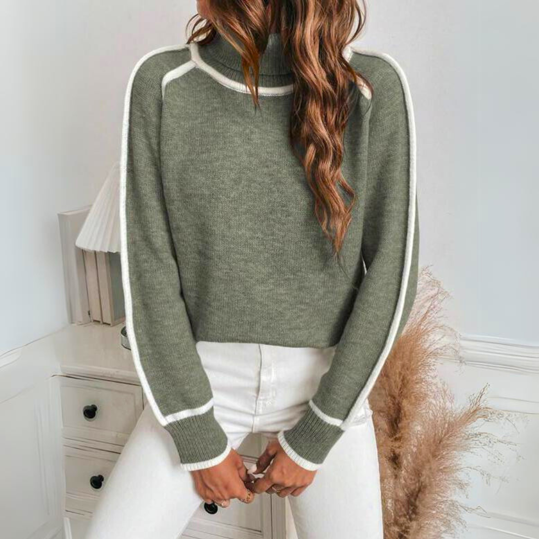 Lune London | Turtleneck pullover - Loose fit - Long sleeves - Contrast details