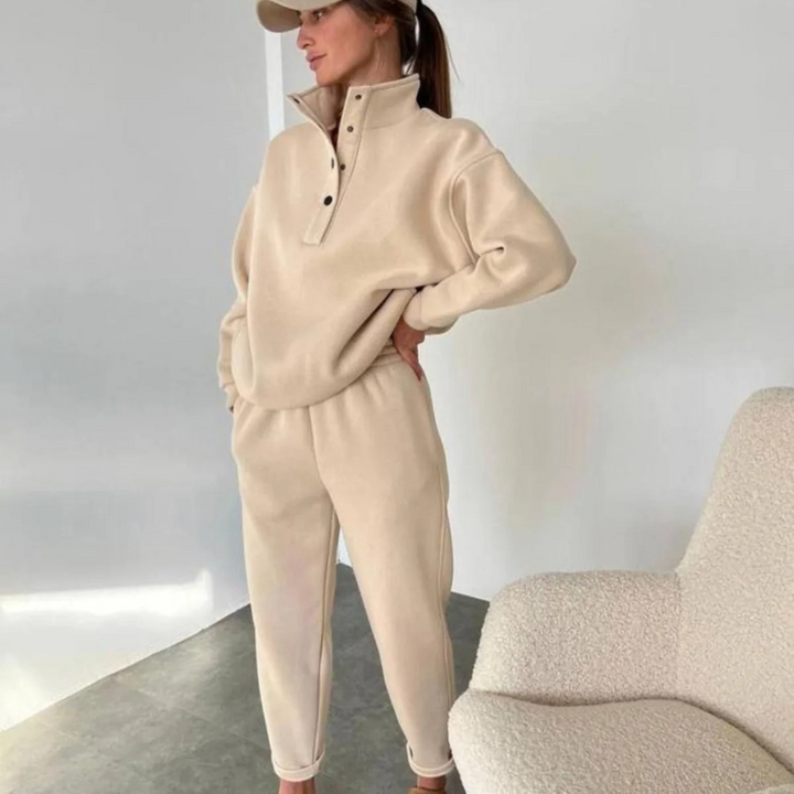 Lune London | High collar and snap buttons separate pants women's tracksuit
