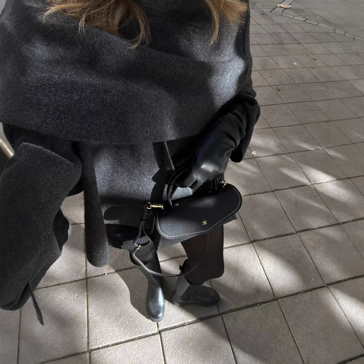 Lune London | Oversized Wrap Coat Wool Blend Elegant Fit Long Wide Sleeves