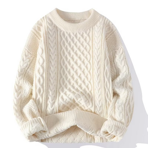 Lune London | Knit Sweater - Soft Cable Knit - Round Neck - Long Sleeve Comfortable Fit