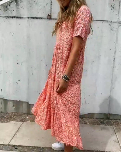 Lune London | Short sleeve dress with floral pattern