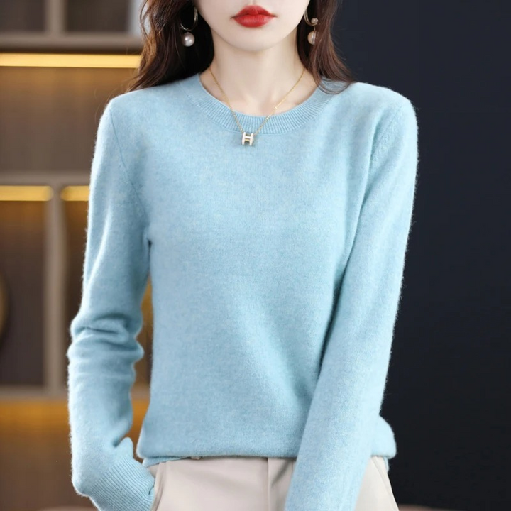 Lune London | Women's Cashmere Sweater Classic Round Neck Soft Stylish