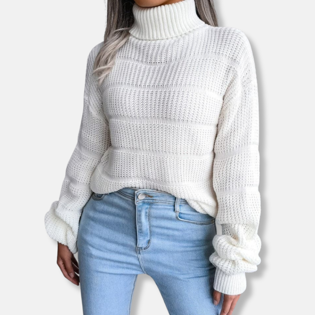 Lune London | Turtleneck sweater - Soft knit material - Ribbed look - Loose fit - Long sleeves