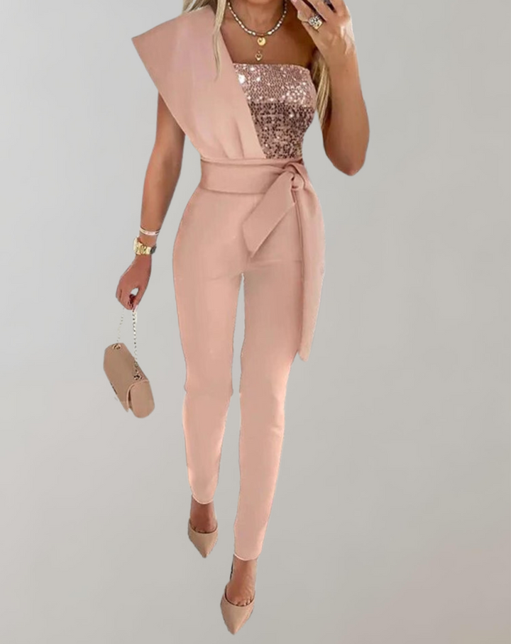 Lune London | Luxurious Overall with Bow Belt and Sparkling Details