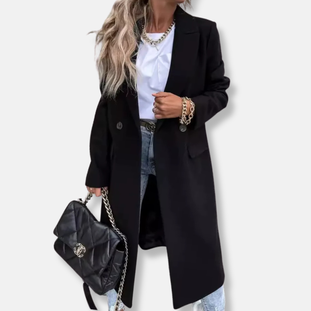 Lune London | Longer Coat - Tailored Fit - Wool - Button Closure - Classic Lapel