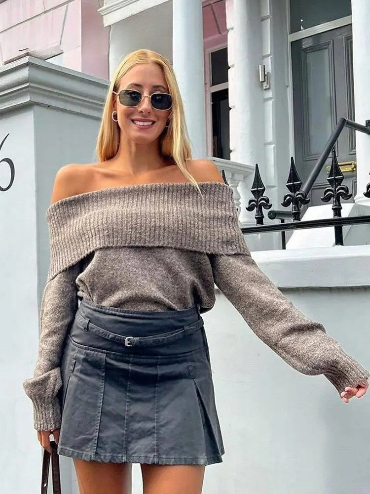 Lune London | Off-Shoulder Women's Knit Sweater