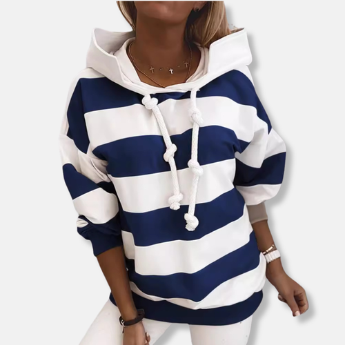 Lune London | Loose Fit Hoodie - Striped Casual Hoodie