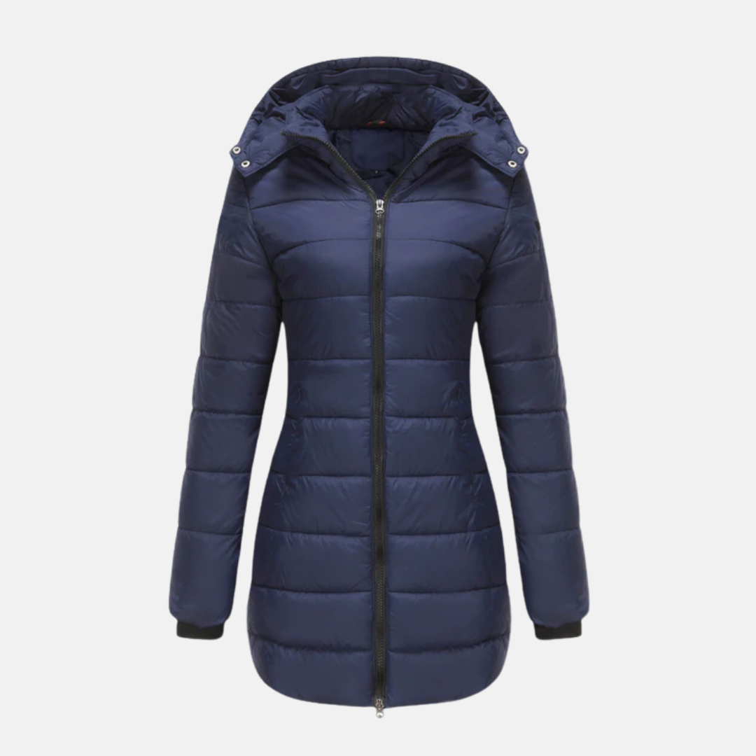 Lune London | Longer padded coat - Insulated quilted design - Two-way zipper - With hood