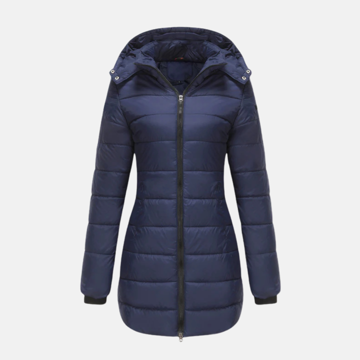 Lune London | Longer padded coat - Insulated quilted design - Two-way zipper - With hood