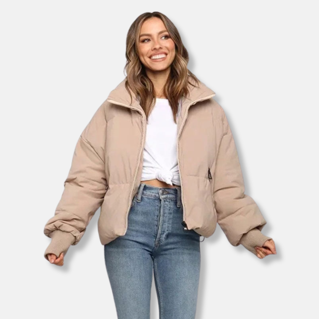 Lune London | Puffer Jacket - Thermal Insulation - Shorter Length - Stand Collar - Ribbed Cuffs