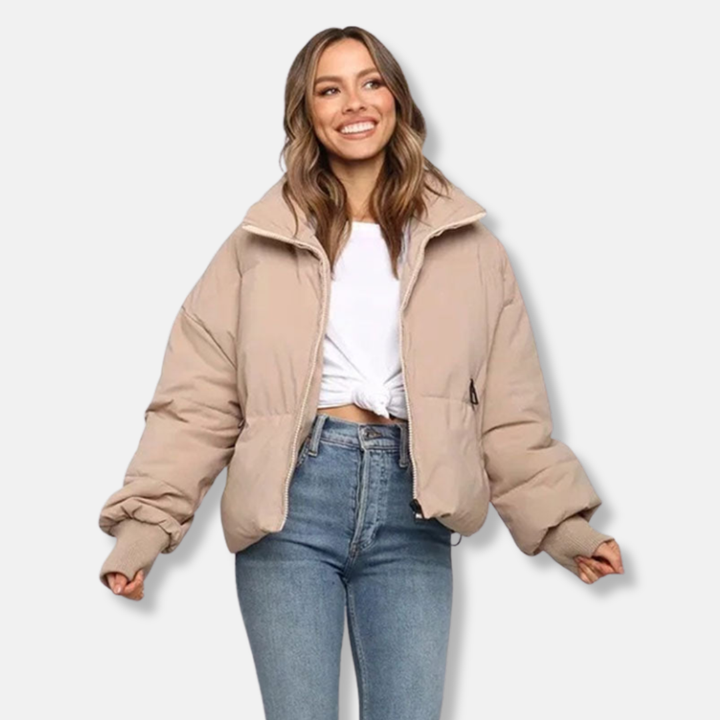 Lune London | Puffer Jacket - Thermal Insulation - Shorter Length - Stand Collar - Ribbed Cuffs