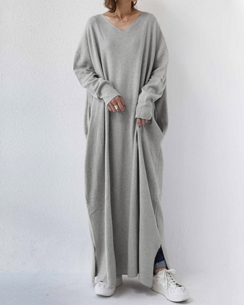 Lune London | Women's dress with V-neck and long sleeves