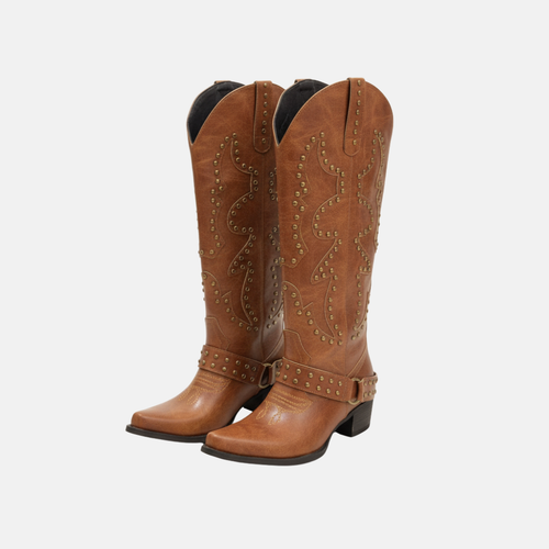 Lune London | Boots - Faux leather - Knee-high shaft - Pointed toe - Stud detail