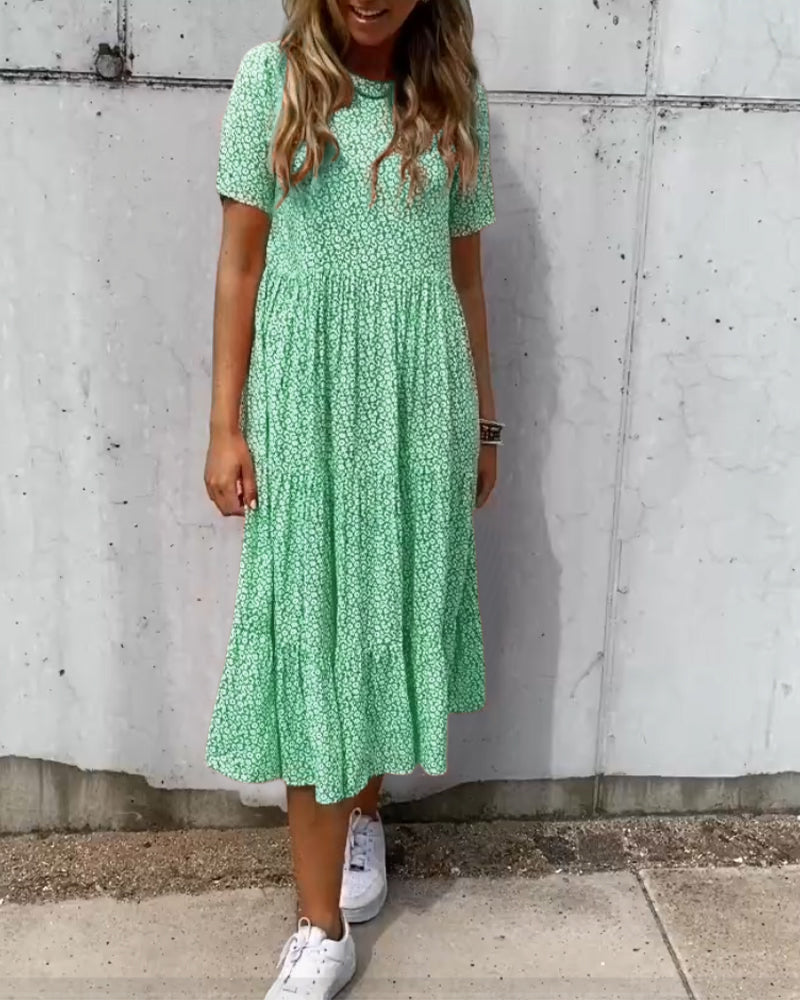 Lune London | Short sleeve dress with floral pattern