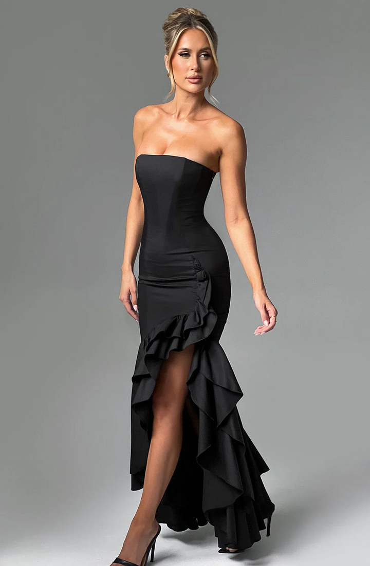 Lune London | Ruffles High Slit Dress