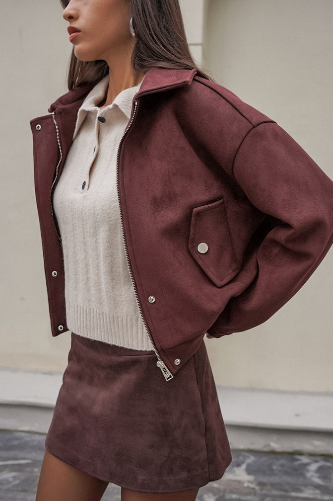 Lune London | Fit Red-Brown Suede Jacket