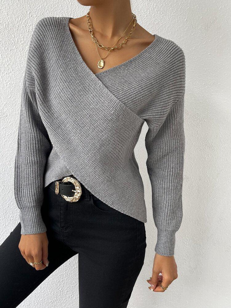 Lune London | Knit Blouse with Folded V-Neck Elegant and Simple