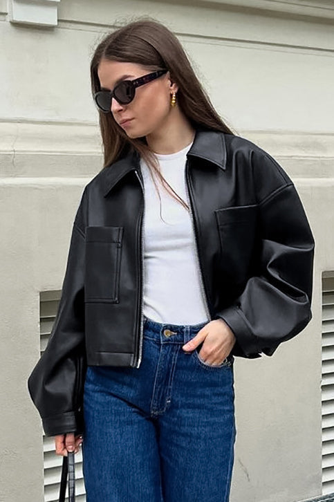 Lune London | Figure Matte Leather Short Jacket