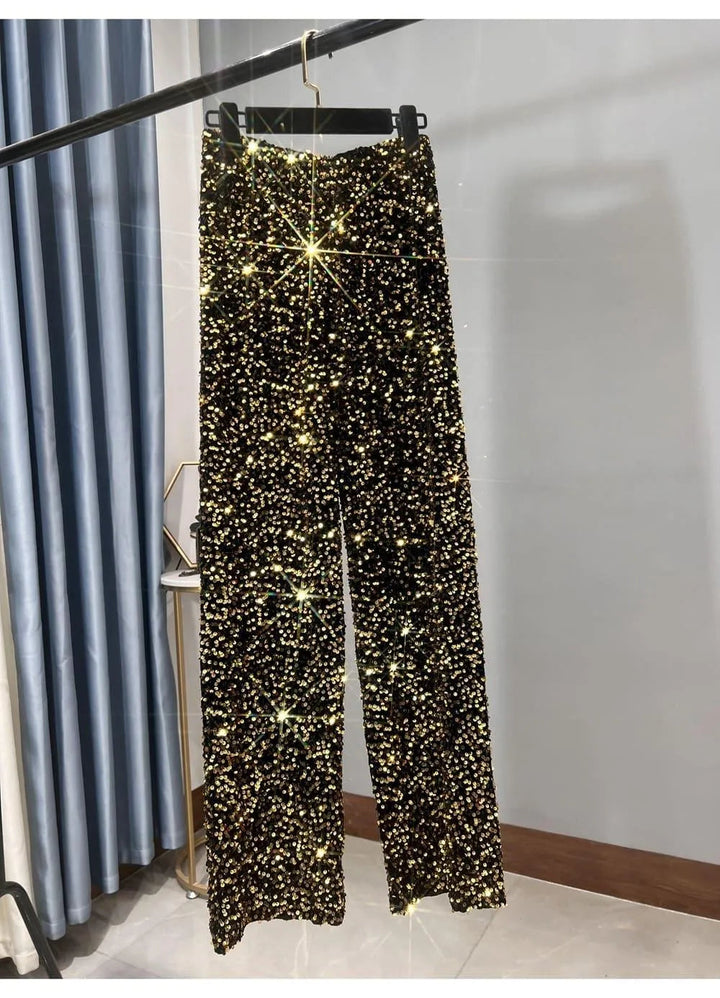 Chic Und Stil | Wide Sun Pants with Sequins