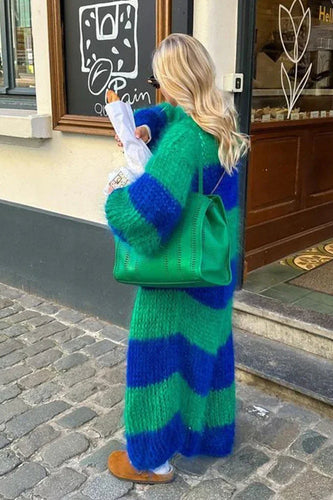 Lune London | Cozy oversized striped knit cardigan