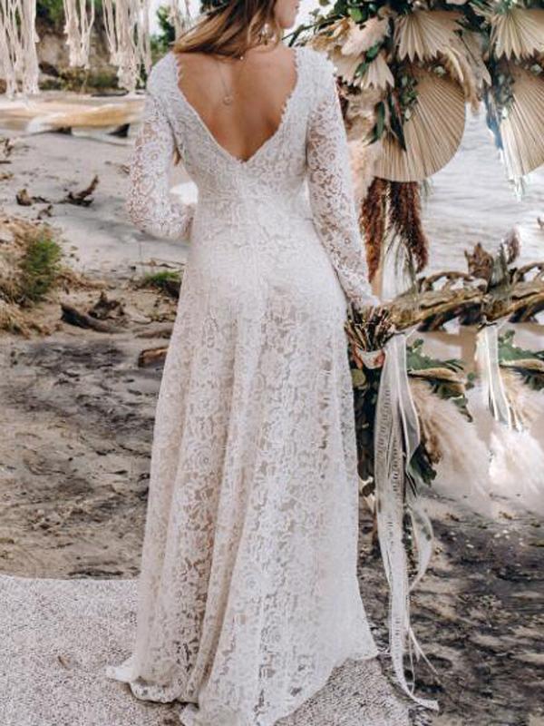 Lune London | Maternity Fashion for Photoshoot Baby Shower Wedding Maxi Dress Lace V-Neck Backless White Elegant