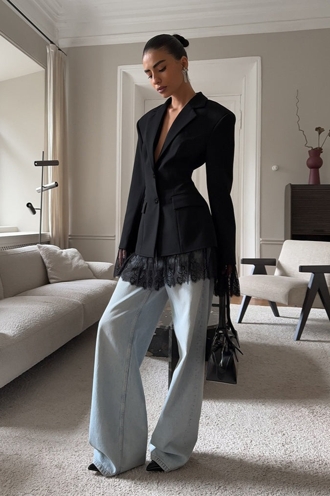 Lune London | Lace Panel Blazer Jacket