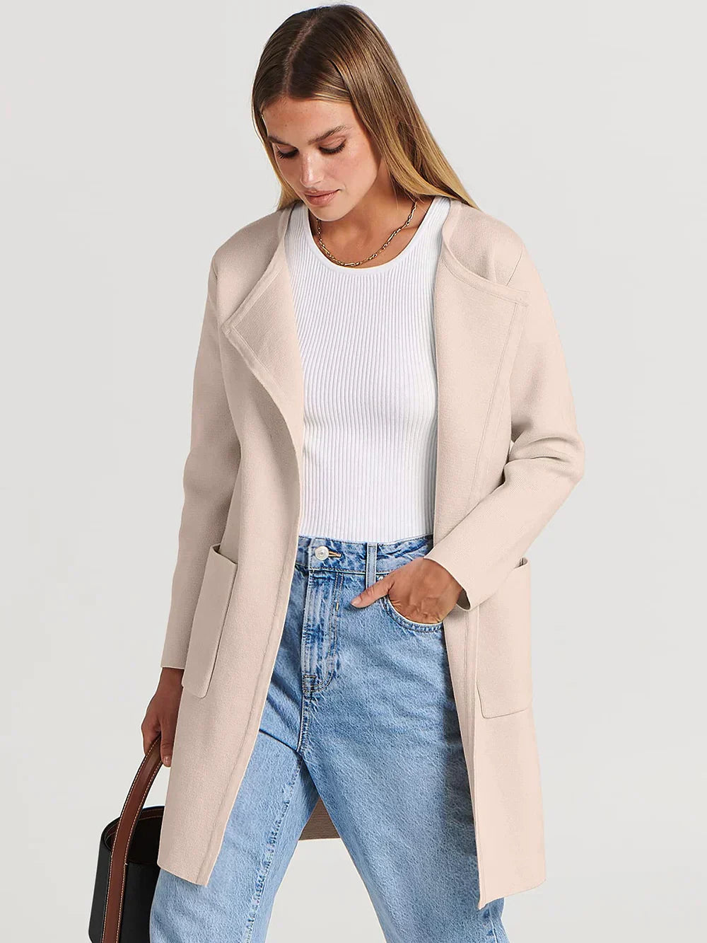 Lune London | Coat - Loose Fit - Knee Length - Wide Lapel - Minimalist Design