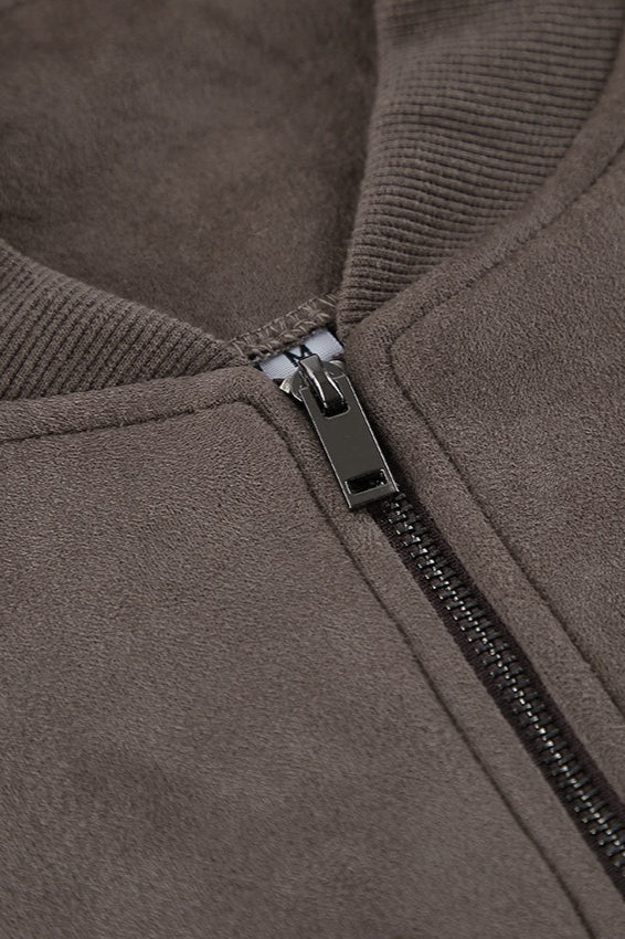 Lune London | Gray Suede Bomber Jacket