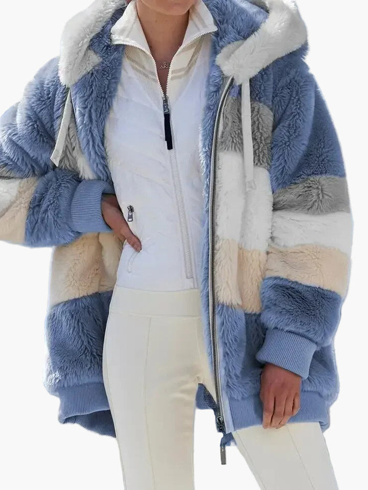 Lune London | Striped Winter Hoodie - Trendy Casual Jacket for Cold Days