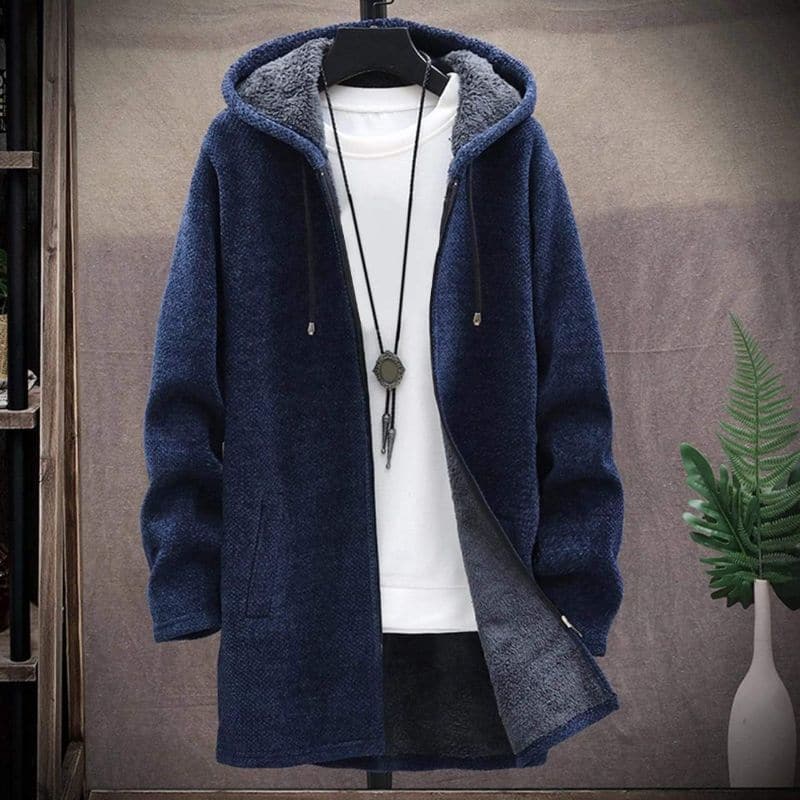 Lune London | Jacket - Wool Blend - Drawstring Hood - Lined and Warm - Zipper & Side Pockets