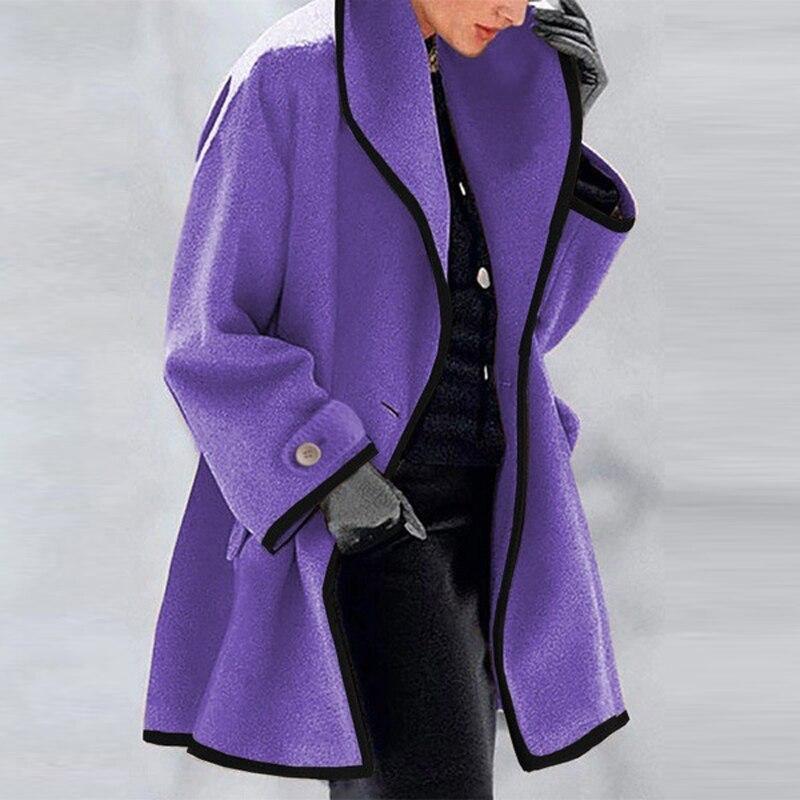 Lune London | Coat - Wool blend - Oversized fit - Draped collar - Long style