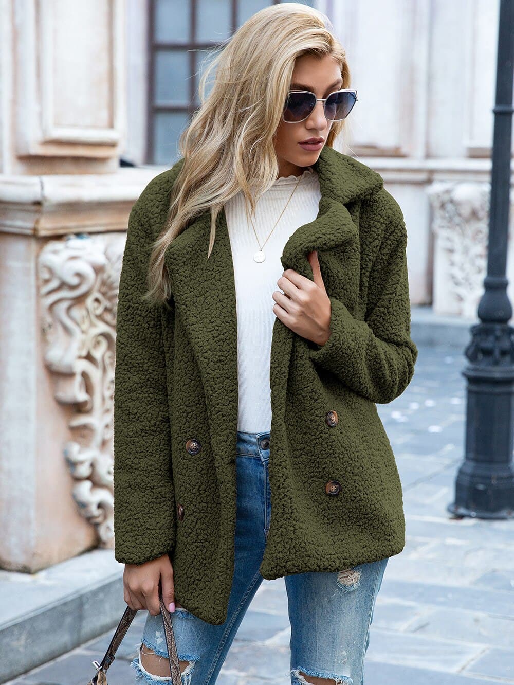 Lune London | Fur Jacket - Double Button Placket - Soft & Warm Teddy Texture - Elegant Design
